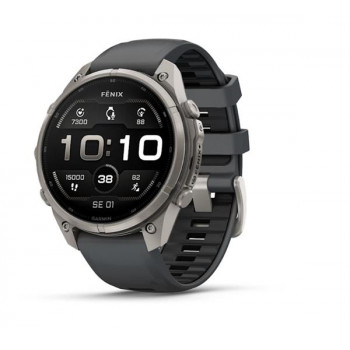 Reloj inteligente Garmin Fenix 9 Pro, 47 mm, caja de titanio, correa de silicona grafito/negro