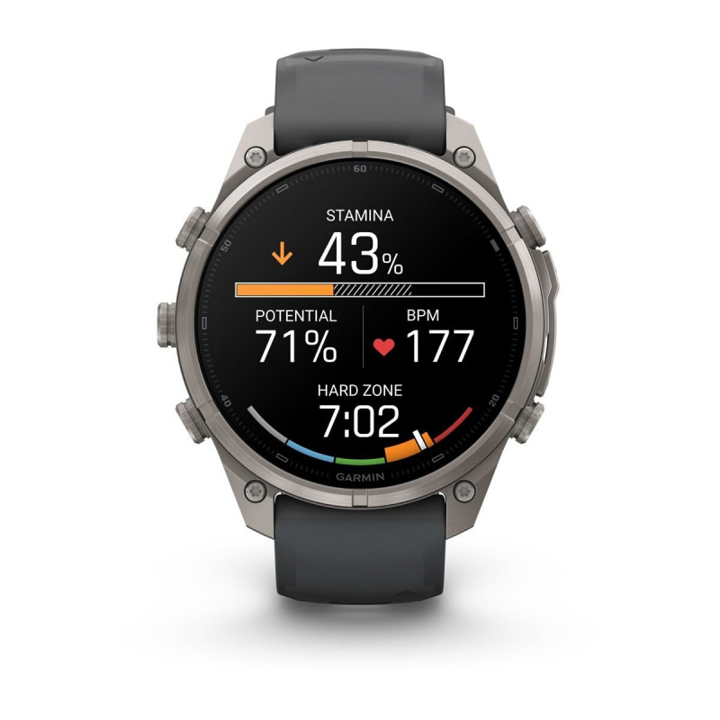 Reloj inteligente Garmin Fenix 9 Pro, 47 mm, caja de titanio, correa de silicona grafito/negro