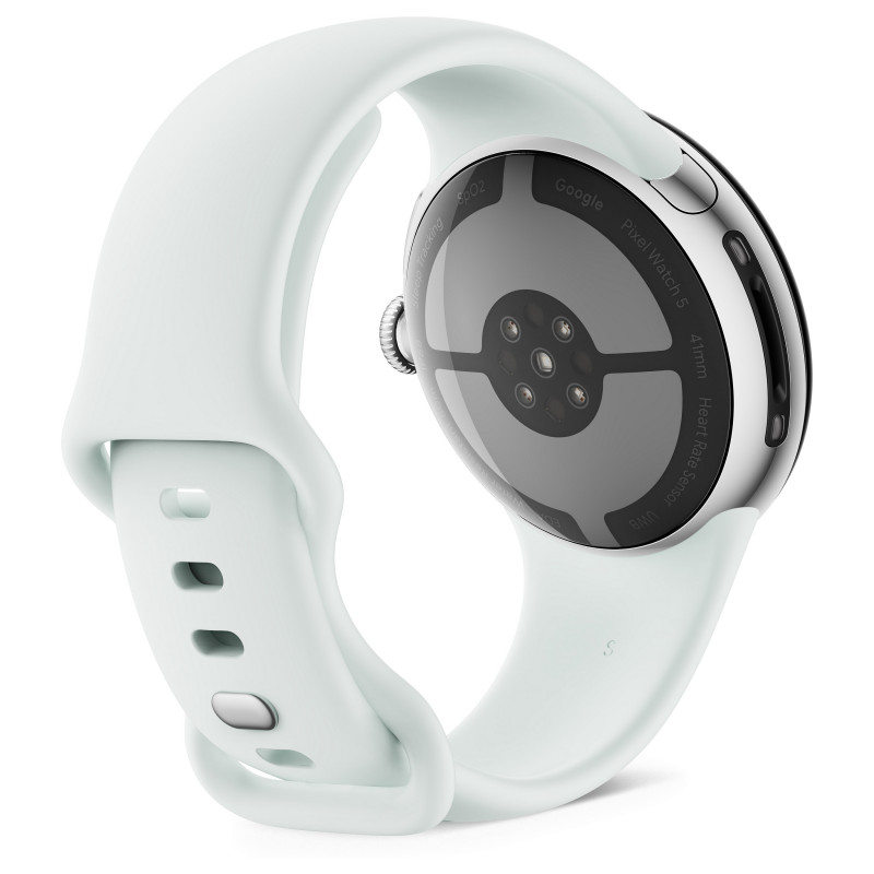 Google Pixel Watch 5 WiFi reloj inteligente, 41 mm, Polished Silver / Fog, GA10898-DE
