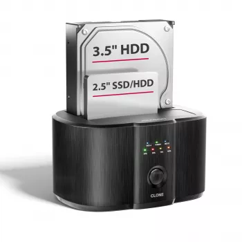 Axagon ADSA-SC base de acoplamiento para discos SATA de 2,5/3,5 pulgadas, USB-C 5 Gbps, con función de clonado