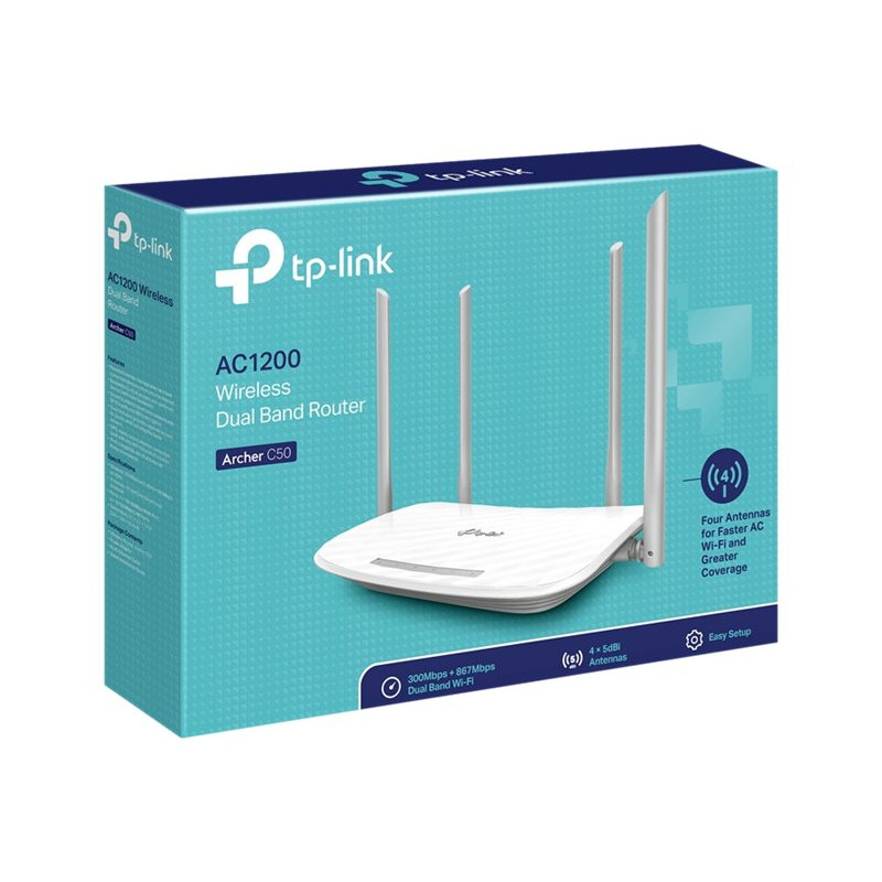 TP-Link Archer C50 (EU) V6.46 router inalámbrico, AC1200, doble banda
