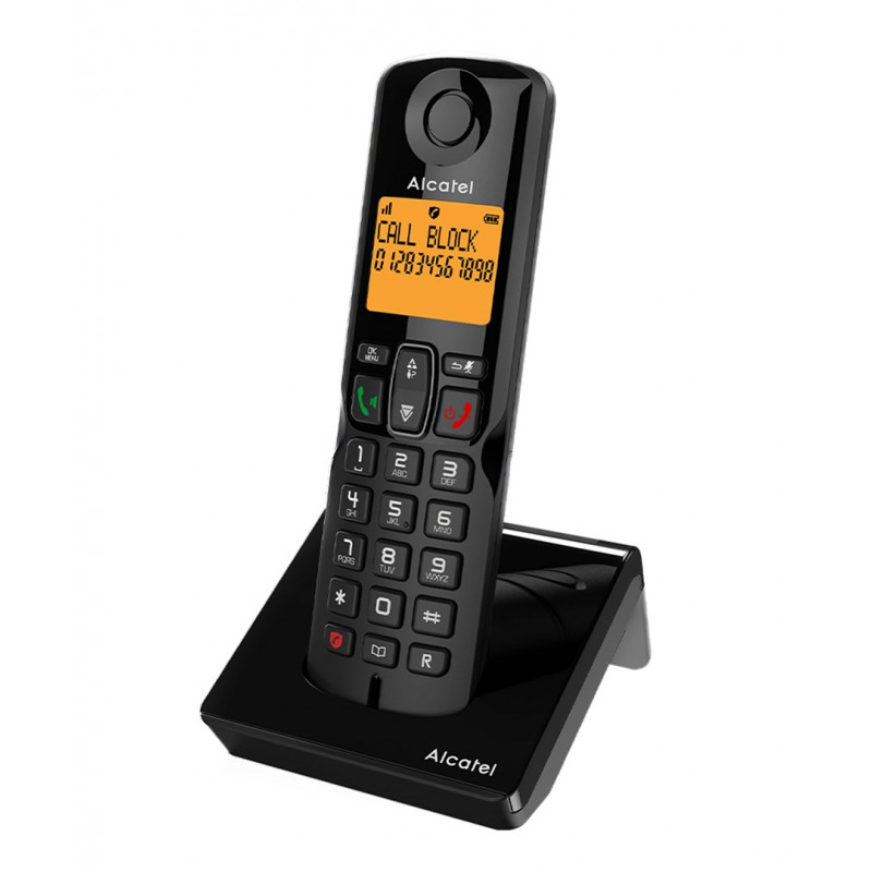 Alcatel S280 EWE teléfono inalámbrico DECT con manos libres, negro