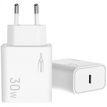 Ansmann Home Charger HC130PD cargador USB, 1x USB-C, PPS, PD, Quick Charge, 30 W, blanco