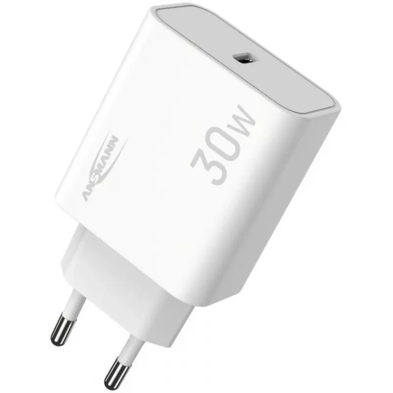 Ansmann Home Charger HC130PD cargador USB, 1x USB-C, PPS, PD, Quick Charge, 30 W, blanco