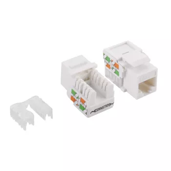 LogiLink NK4006 módulo keystone RJ45, Cat.5e UTP, conexión por desplazamiento 90°, blanco