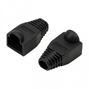 LogiLink MP0064 protector de conector RJ45 de 6,5 mm, negro, CAT6A (50 uds.)