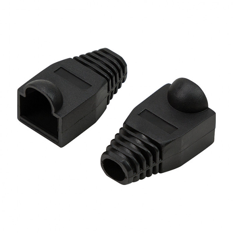 LogiLink MP0064 protector de conector RJ45 de 6,5 mm, negro, CAT6A (50 uds.)