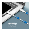 LogiLink CU0341 cable USB 2.0 Type-C, C/M a C/M, 480 Mbps, 60 W, nailon, blanco, 1 m