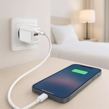 LogiLink PA0374 kit de carga USB-A/C, 20 W, 1x USB-A y 1x USB-C, blanco