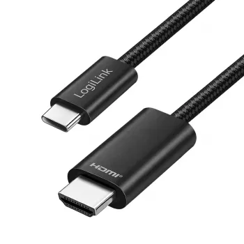 LogiLink UA0470 cable USB 3.2 Gen1 Type-C a HDMI, 4K/30 Hz, trenzado, negro, 2 m