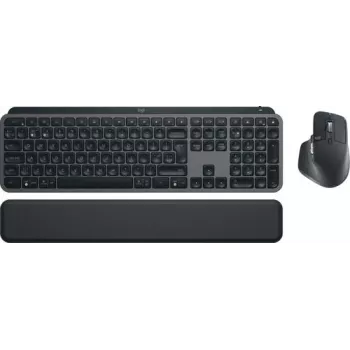 Logitech MX Keys S Combo 920-011613 juego de teclado y ratón, inalámbrico RF + Bluetooth, QWERTY inglés del Reino Unido, grafito