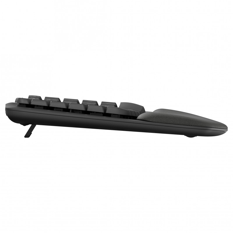 Logitech Wave Keys 920-012289 teclado ergonómico inalámbrico, 2,4 GHz / Bluetooth, distribución suiza (CH), grafito