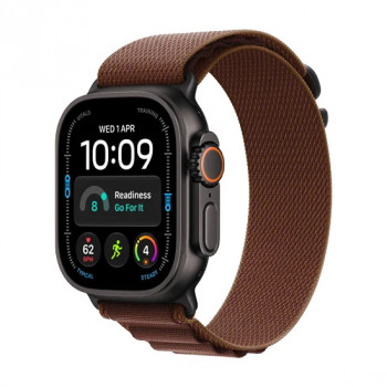 Apple Watch Ultra 4 (2026) smartwatch, 5G, 49 mm, caja de titanio negro, Alpine Loop burdeos, M