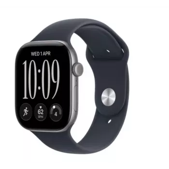 Apple Watch Series 12 smartwatch, GPS, 42 mm, caja de aluminio gris espacial, Sport Band azul marino, S/M