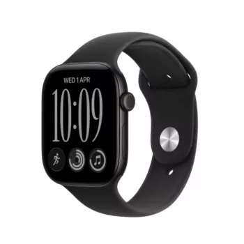 Apple Watch Series 12 GPS reloj inteligente, 42 mm, caja de aluminio en negro, correa deportiva Sport negra S/M