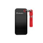 SSD portátil Verbatim Pocket 32434, 128 GB, USB 3.2 Type-C, negro/rojo