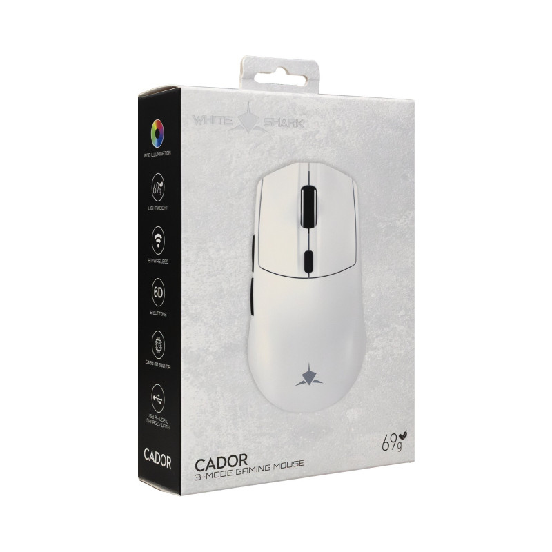 White Shark CADOR WGM-5020 ratón gaming, blanco