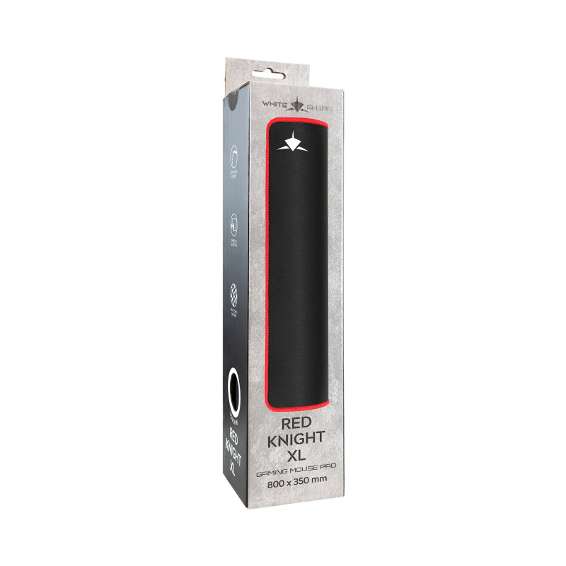White Shark RED KNIGHT XL GMP-2502 alfombrilla de ratón para gaming, 800x350 mm, negra/roja