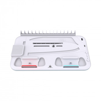 White Shark KIMURA PRO PS5 base de refrigeración con 2 estaciones de carga, blanca