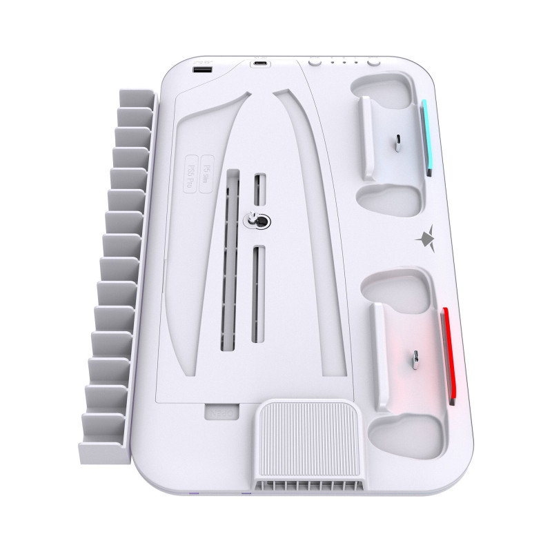 White Shark KIMURA PRO PS5 base de refrigeración con 2 estaciones de carga, blanca