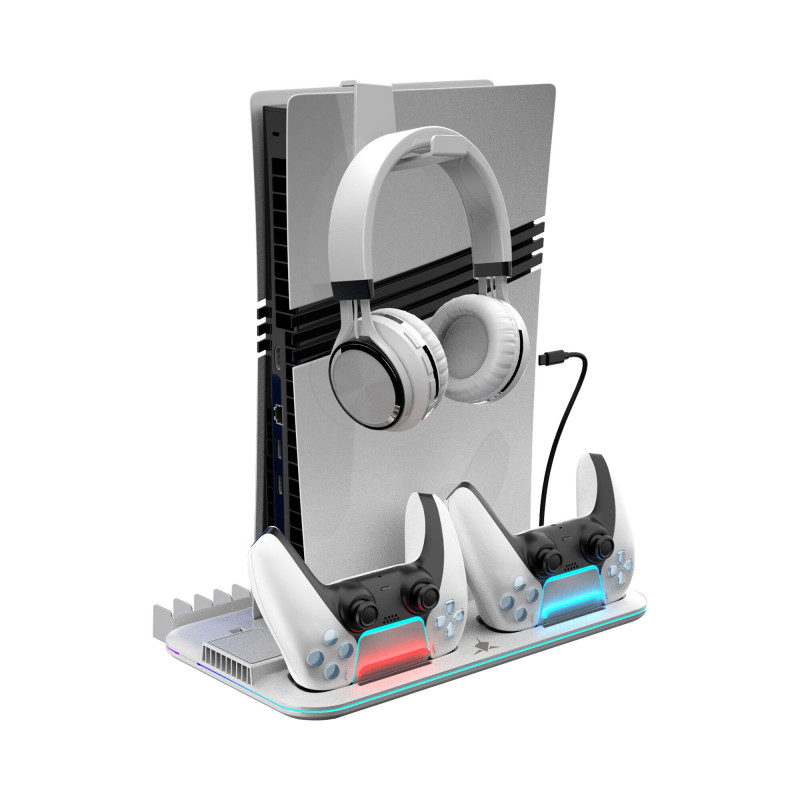 White Shark KIMURA PRO PS5 base de refrigeración con 2 estaciones de carga, blanca