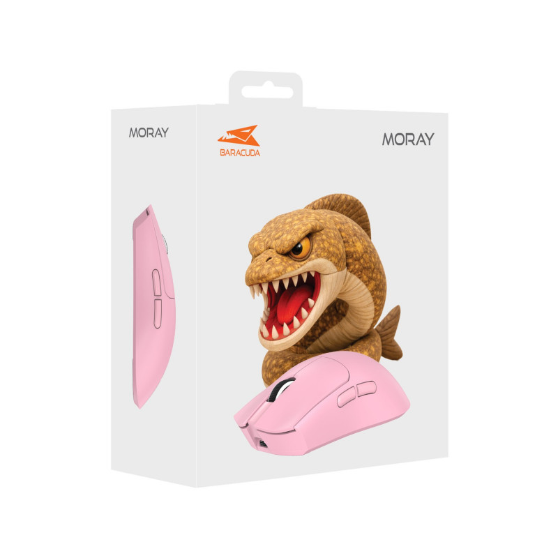Baracuda BGM-133 MORAY ratón gaming, 2,4 GHz y Bluetooth, rosa