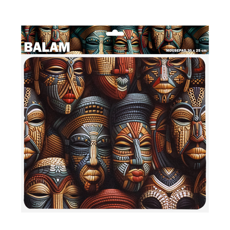 Sbox BALAM M MP-04 alfombrilla de ratón, 300x250 mm, negra con estampado