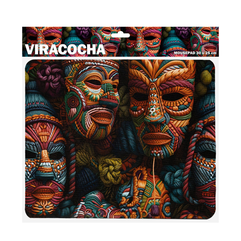 Sbox VIRACOCHA M MP-07 alfombrilla de ratón, 300x250 mm, negra con estampado