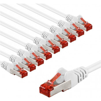 Goobay 66649 cable de conexión CAT 6, S/FTP (PiMF), 5 m, blanco (10 uds.)