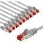 Goobay 66655 cable de conexión CAT 6, S/FTP, 2 m, gris (10 uds.)