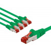 Goobay 66658 cable de conexión de red CAT 6, S/FTP (PiMF), 1 m, verde, conductor de cobre (CU), 5 uds.