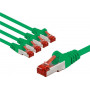 Goobay 66659 cable de conexión de red CAT 6, S/FTP (PiMF), 2 m, verde, conductor de cobre (CU), 5 uds.