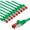 Goobay 67507 cable de conexión de red CAT 6, S/FTP (PiMF), 1 m, verde, conductor de cobre (CU), 10 uds.