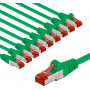 Goobay 67509 cable de conexión de red CAT 6, S/FTP (PiMF), 3 m, verde, 10 uds.