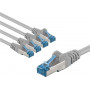 Goobay 67515 cable de conexión de red CAT 6a, S/FTP, 1 m, gris, 5 uds.