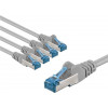 Goobay 67516 cable de conexión de red CAT 6a, S/FTP, 2 m, gris, 5 uds.