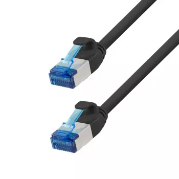 LogiLink CP5013S cable de conexión Cat.6A SLIM S/FTP LSZH, 0,25 m, negro, SlimLine
