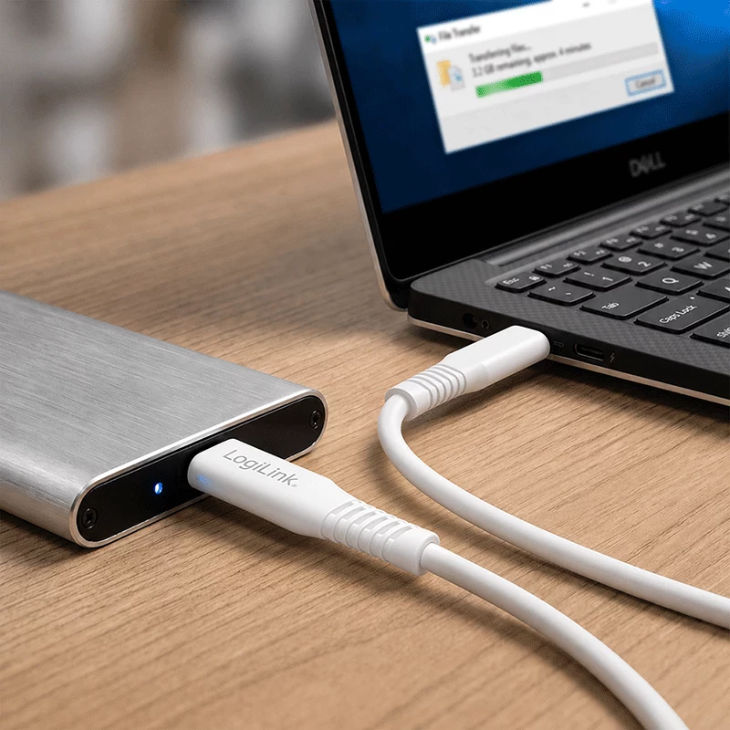 LogiLink CU0244 cable USB 2.0 de USB-C a Micro-USB, 480 Mbps, 12 W, blanco, 2 m