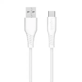 LogiLink CU0251 cable USB 2.0 de USB-C a USB-A, 480 Mbps, 15 W, blanco, 0,5 m