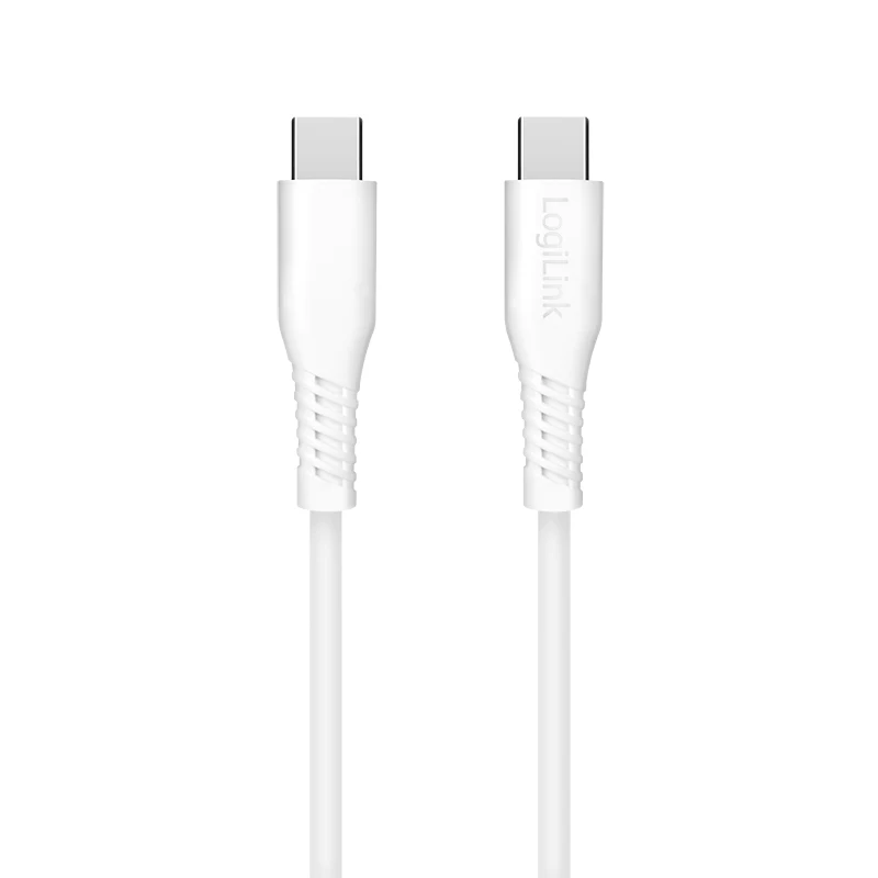 LogiLink CU0261 cable USB 2.0 de USB-C a USB-C, 480 Mbps, 60 W, blanco, 0,5 m
