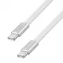 LogiLink CU0445 cable plano USB 2.0 de USB-C a USB-C, trenzado, 480 Mbps, 60 W, blanco, 1 m