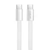 LogiLink CU0445 cable plano USB 2.0 de USB-C a USB-C, trenzado, 480 Mbps, 60 W, blanco, 1 m