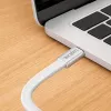 LogiLink CU0445 cable plano USB 2.0 de USB-C a USB-C, trenzado, 480 Mbps, 60 W, blanco, 1 m