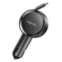 LogiLink PA0400 cargador de coche USB-C, 1 puerto, PD 3.0, 30 W, cable retráctil, 0,8 m