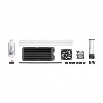 Thermaltake Pacific TOUGH C240 CL-W305-CU12BL-A kit de refrigeración líquida, refrigerante transparente, 12 cm, negro