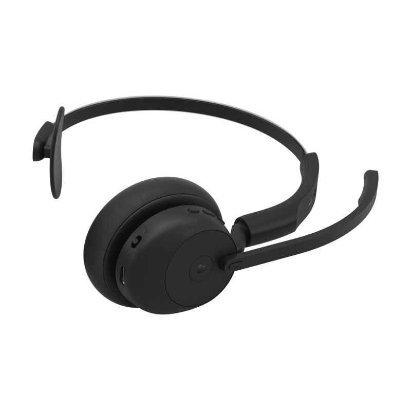 Jabra Evolve3 45 MS Mono auriculares con micrófono y Link 390c, supraaurales, Bluetooth, negros