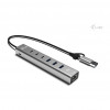 i-tec CAHUBMETAL6LANPD concentrador USB-C/USB-A de metal, 6 puertos, Gigabit LAN, Power Delivery 85 W, plateado