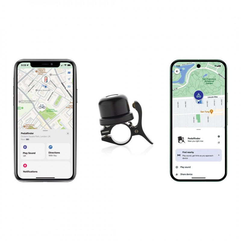 XD Design Connects Bike Finder Dual timbre de bicicleta con localizador, Apple y Android Find, IPX6, P301.1401