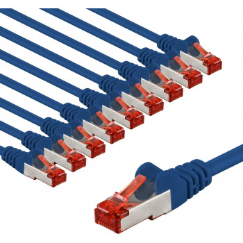 Goobay 66630 cable de conexión CAT 6, S/FTP (PiMF), 3 m, azul (10 uds.)