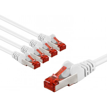 Goobay 66643 cable de conexión CAT 6, S/FTP (PiMF), 2 m, blanco (5 uds.)